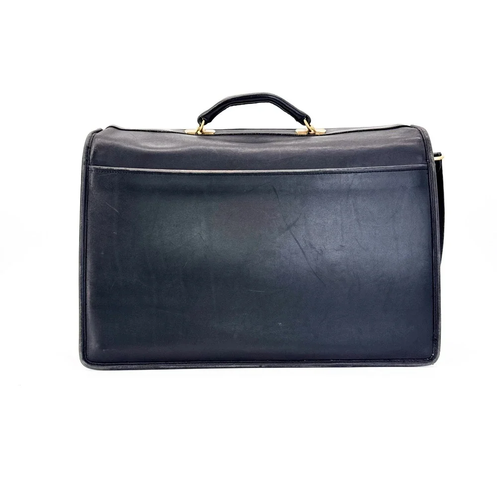 Coach Diplomat Briefcase No. 5353 Black Glove Leather Combination Lock 1998